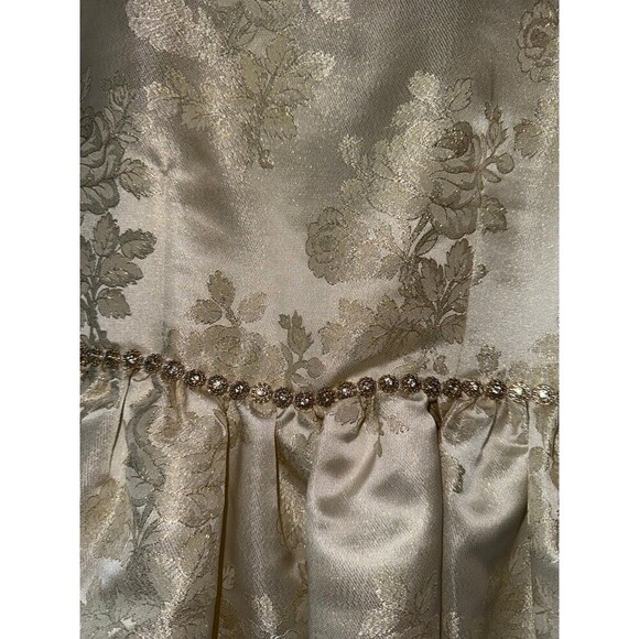 Laura Ashley jaquard floral metallic print dress size 6X - Picture 3 of 9
